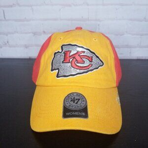 47 Brand NWT Cap Buckle Strap Womens Orange Red Kansas City Chiefs NFL Football